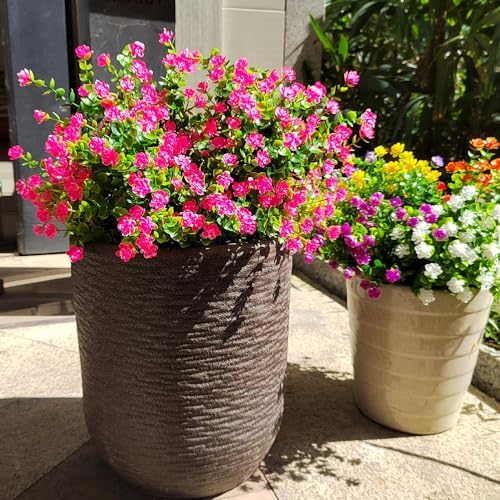 12-Bundle Realistic Artificial Flowers for Outdoor Use