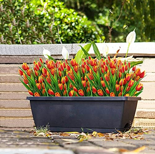 Realistic artificial outdoor tulips
